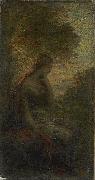 Henri Fantin-Latour Young Woman under a Tree at Sunset, Called Spain oil painting artist